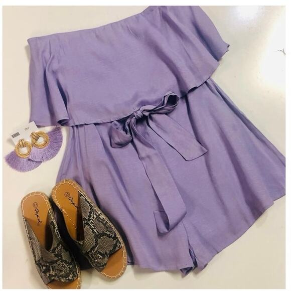Boutique Strapless Romper Lavender Large - Picture 1 of 4